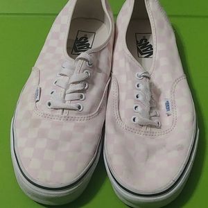 Vans checkered 11 pink and white